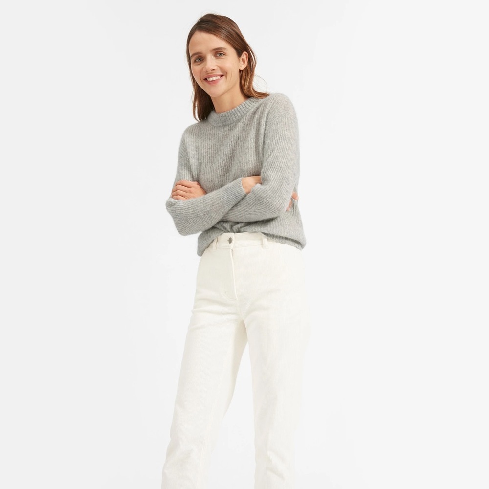 Oversized Alpaca Crew — Heathered Grey